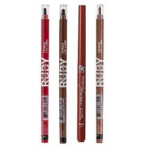 Lápis de Boca Retrátil Intense Lip Linear - Ruby Kisses - Contorno e Batom 2 em 1 com Pincel Acoplado