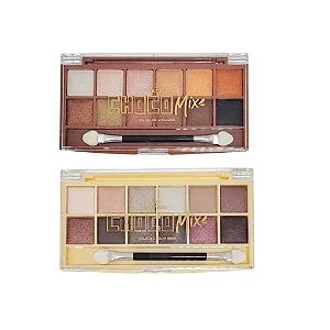 Paleta de Sombras Choco Mix Mia Make - 12 Cores Neutras e Altamente Pigmentadas