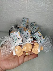 Sabonete para Lembrancinha Safari/leão com Tule e Tag