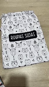 Saquinho com forro impermeável- Estampa Animais da floresta