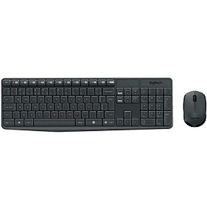 Kit Mouse e Teclado Logitech Mk235 Sem Fio Preto