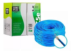 METRO CABO REDE LAN FURUKAWA SOHOPLUS CAT5E UTP AZUL CLARO CERTIFICADO