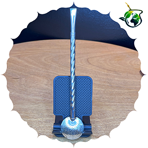 Bomba de Alpaca Trançada Polida 19cm