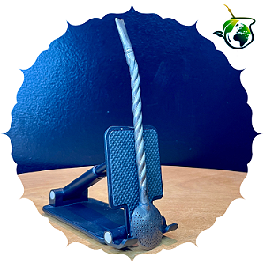 Bomba de Alpaca Curvada Trançada  Envelhecida 21,5cm