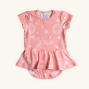 Vestido Body Bebê Rosetas Cotton Premium