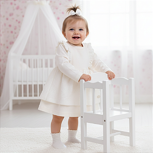 Vestido Bebê Tricozinho Malha Premium 100% Algodão e Malha Tricot