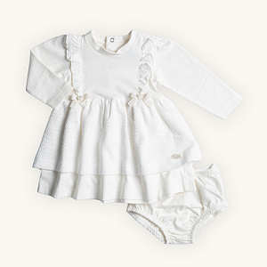Vestido Bebê Tricozinho Malha Premium 100% Algodão e Malha Tricot