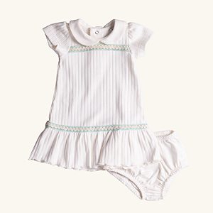 Vestido Bebê Chic Suedine Canelada Premium 100% Algodão