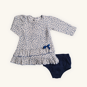 Vestido Bebê Mescla Corações em Suedine Premium