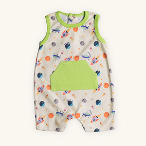 Macaquinho Bebê Romper Espaço Suedine Mista Premium