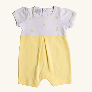 Macaquinho Bebê Romper Frutinhas Suedine Premium 100% Algodão