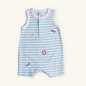 Macaquinho Bebê Romper Praia em Suedine Mista Premium