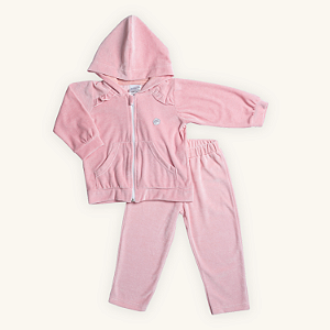 Conjunto Infantil Menina Inverno Emblema Plush Premium Ziper e Capuz