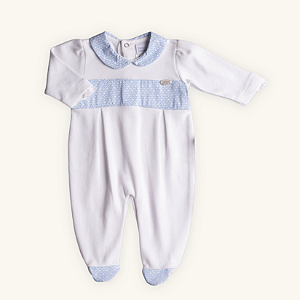 Macacão Bebê Branco Estrelas Suedine Premium 100% Algodão