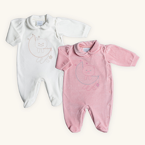 Macacão Bebê Gata na Lua Plush Premium