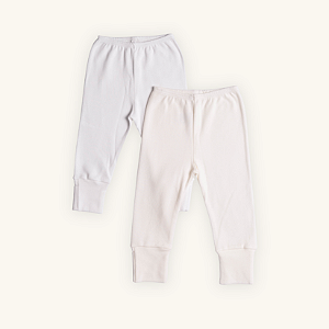 Kit Calça Bebê Cru e Branco Suedine Premium 100% Algodão 2 und