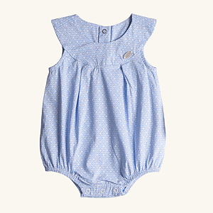 Macaquinho Bebê Romper Estrelas em Tricoline Premium 100% Algodão