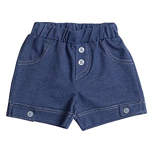 Short Bebê Menina Malha Jeans Premium