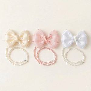Prendedor de Chupeta - Laço Pérolas