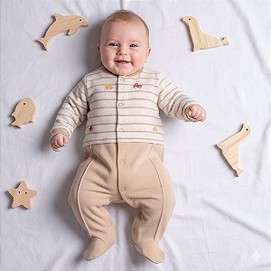 Macacão Bebê Bordado Carrinhos Suedine 100% Algodão e Malha Linho