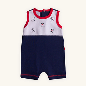 Macaquinho Bebê Romper Dálmatas Suedine Premium 100% Algodão