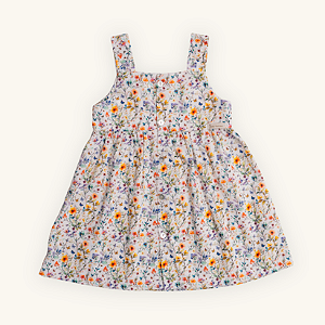 Vestido Infantil Flores Borboleta Tricoline 100% Algodão Premium