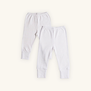 Kit Calça Bebê Branco e Branco Suedine Premium 100% Algodão 2 und