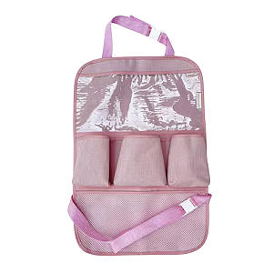 Organizador Carro Bebê com Suporte Tablet e Bolsos Versáteis - Rosa