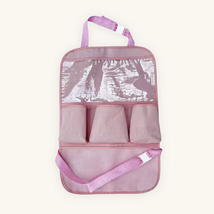 Organizador Carro Bebê com Suporte Tablet e Bolsos Versáteis - Rosa