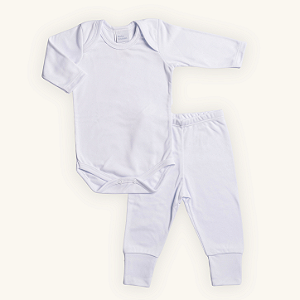 Conjunto 2 Peças Bebê Body Calça Térmico UV 50 Branco
