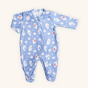Macacão Bebê Soft Premium Zíper Ursinhos Inverno Pijama