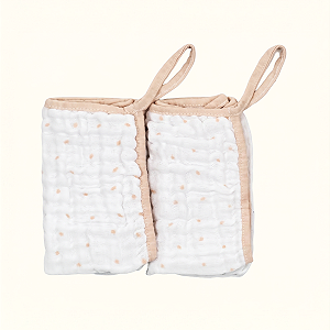 Kit Fralda de Boca Bebê Soft Estampa Estrelinha com Prendedor 2 Pçs