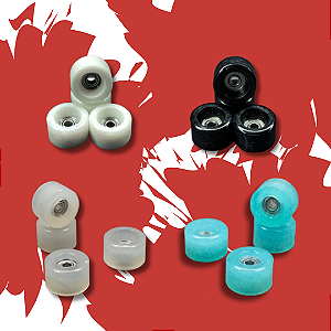 Rodas Urethane 68D rolamentadas para Fingerboard Skate de dedo Várias Cores