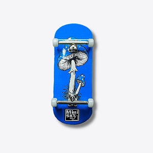 Fingerboard Skate de Dedo 34 e 36mm Mini SKT Co. modelo "Blue Mushroom"