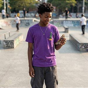 Camiseta Quarter Scrap Moe Fingerboard Forever Skate de Dedos Roxa