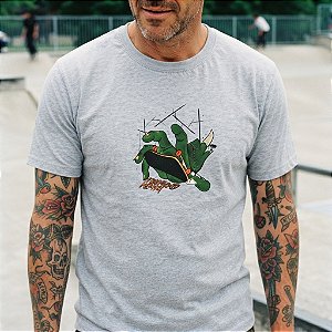 Camiseta Flip Scrap Moe Fingerboard Forever Skate de Dedos Cinza