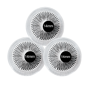 Kit 3 Potes Cílios Tufo Extensão Tufinho 8mm 10mm 12mm 14mm