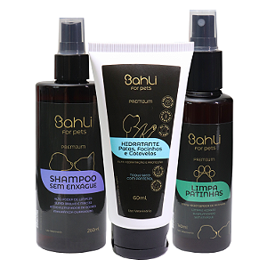 Kit Eu Cuido: Limpa Patas + Hidratante + Shampoo S/ Enxág