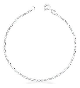 Pulseira Com Elos Groumet 3x1 Liso Prata Lisa