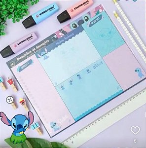 Kit bloquinhos de anotações Stitch