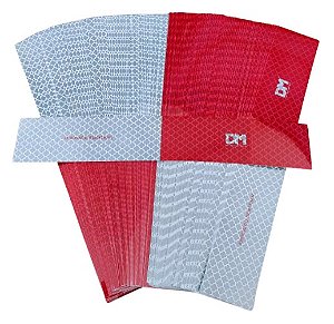 100 Faixa Refletiva Lateral 5x30cm Lado Esquerdo DM Caminhão Carreta Cor Bicolor Listrado