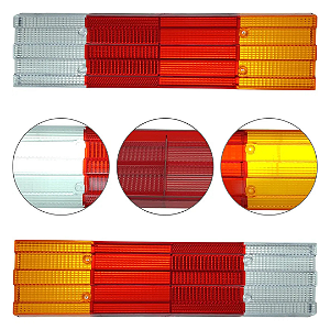 Par de Lente Lanterna Traseira Mb 1620 1418 1634 1935 1938 Tricolor