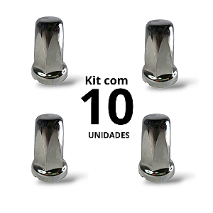 Capa de Porca Belga 32/33 Cromada – Kit com 10 Unidades