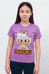 Camiseta Infantil Labubu Roxa