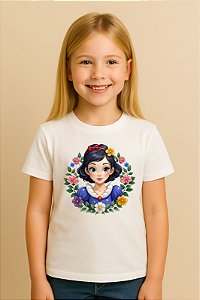 Camiseta Infantil Princesa Branca De Neve