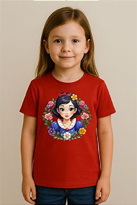 Camiseta Infantil Princesa Branca De Neve