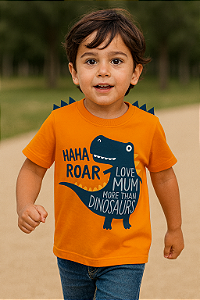 Camiseta Infantil Orelinhas Dino Roar