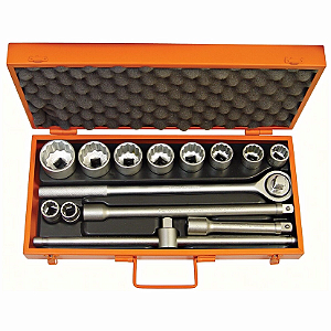 Maleta com Soquetes Estriados e Acessórios 3/4" 14 Peças - Polegadas Tramontina PRO
