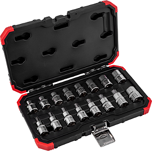 Jogo de soquetes hexalobular, encaixe de 1/2", 16 peças, R68003016 GEDORE RED