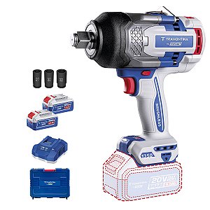 REF 42303913 Chave de Impacto 3/4" (19 mm) 20V 1350 N.m Brushless Tramontina by TOTAL - Com 2 Baterias 20V de 5,0Ah, Carregador e Maleta